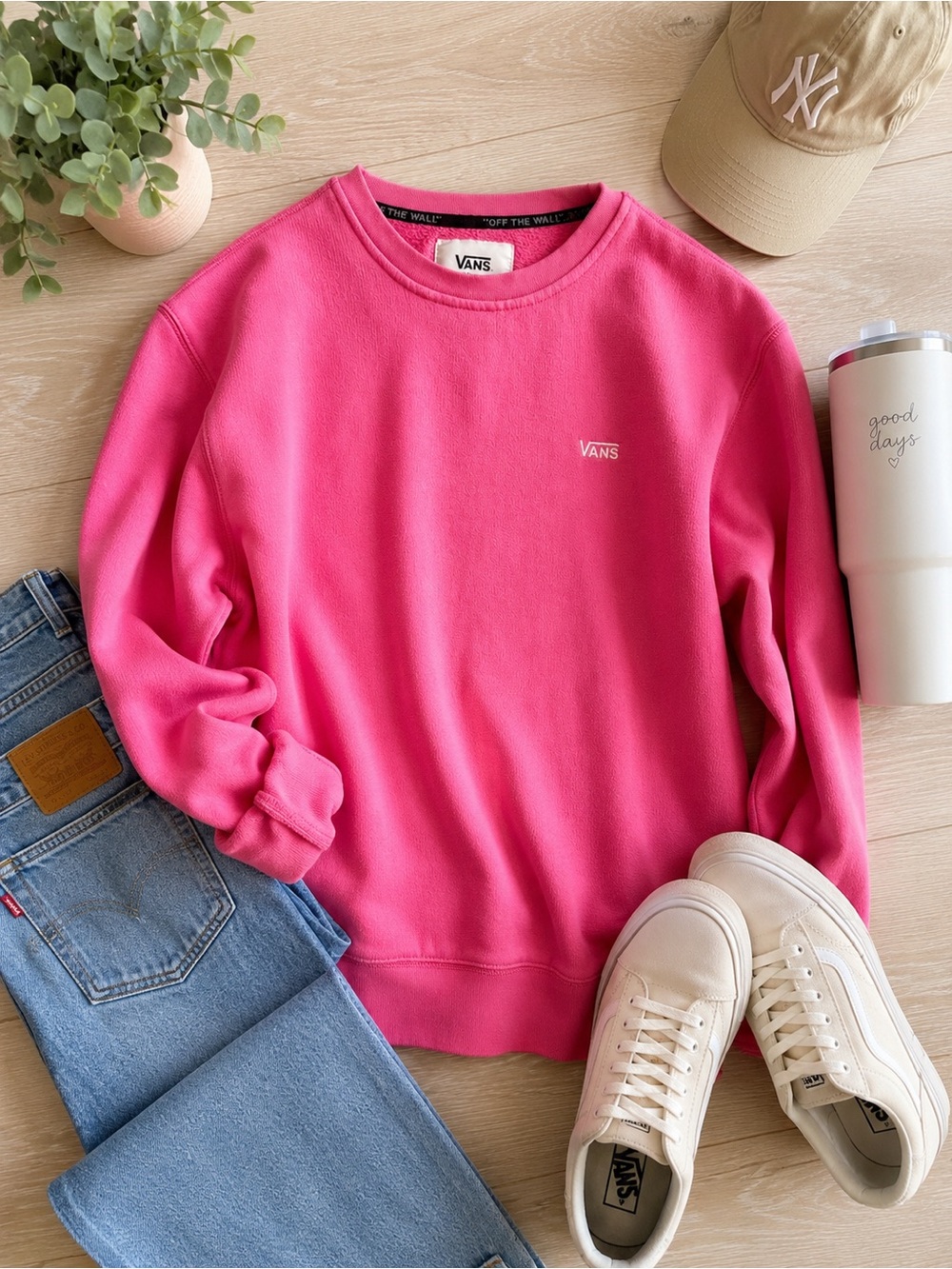 Vans ComfyCush Sweats Pink Crewneck Sweatshirt Women’s Medium